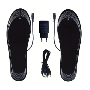 1pair USB Heated Shoe Insoles, Electric Foot Warming Pad, Rechargeable Heated Shoe Insoles, Heated Boot Insoles, For Winter Outdoor Skiing, Traveling In Snow, Keeping Feet Warm For Men Women
