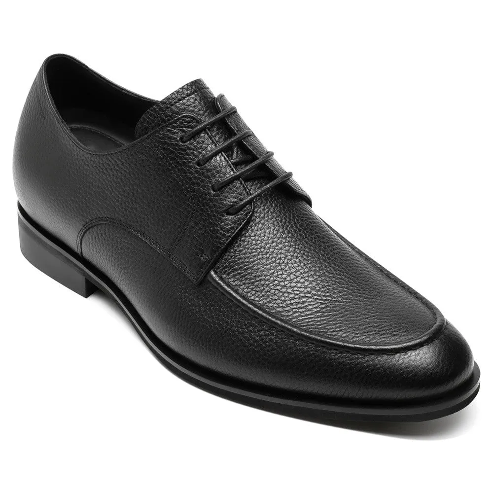 6 CM / 2.36 Inches CMR CHAMARIPA Black Derby Elevator Shoes - Stylish Height-Increasing Men's Footwear with a 6cm Lift