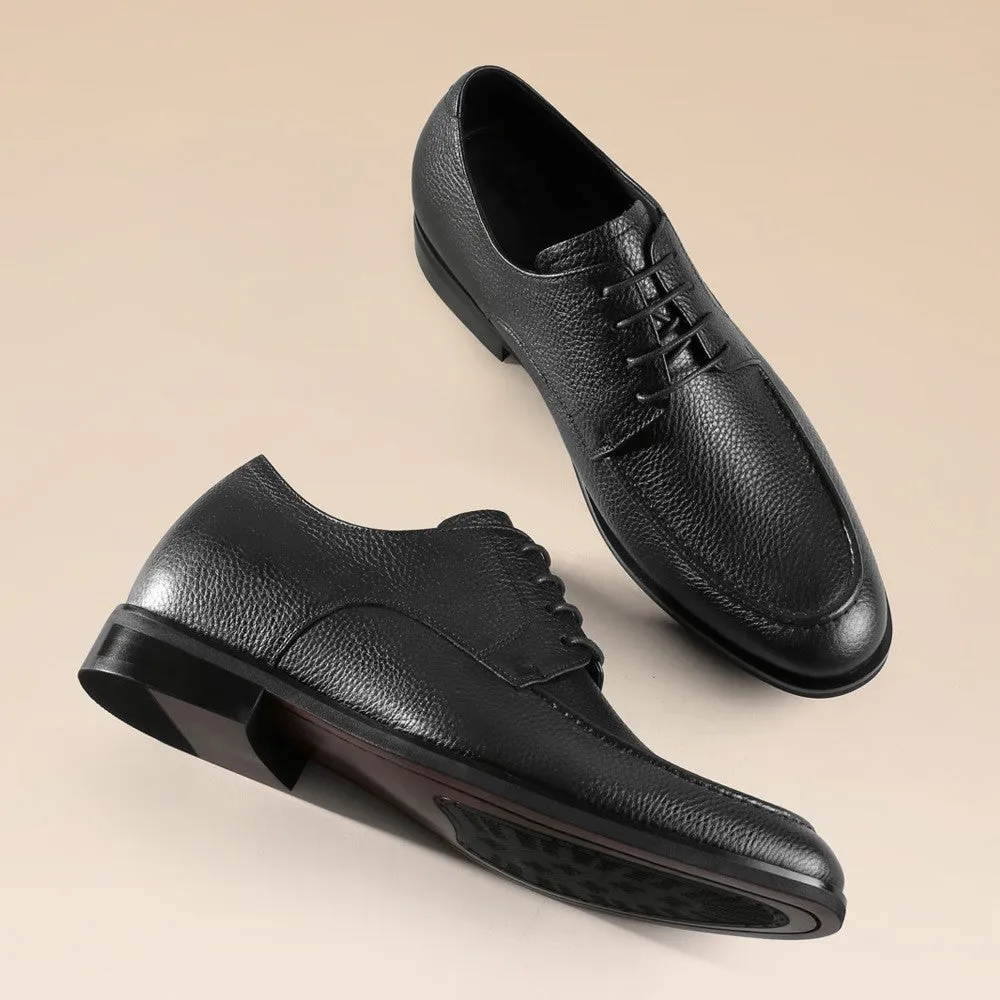 6 CM / 2.36 Inches CMR CHAMARIPA Black Derby Elevator Shoes - Stylish Height-Increasing Men's Footwear with a 6cm Lift
