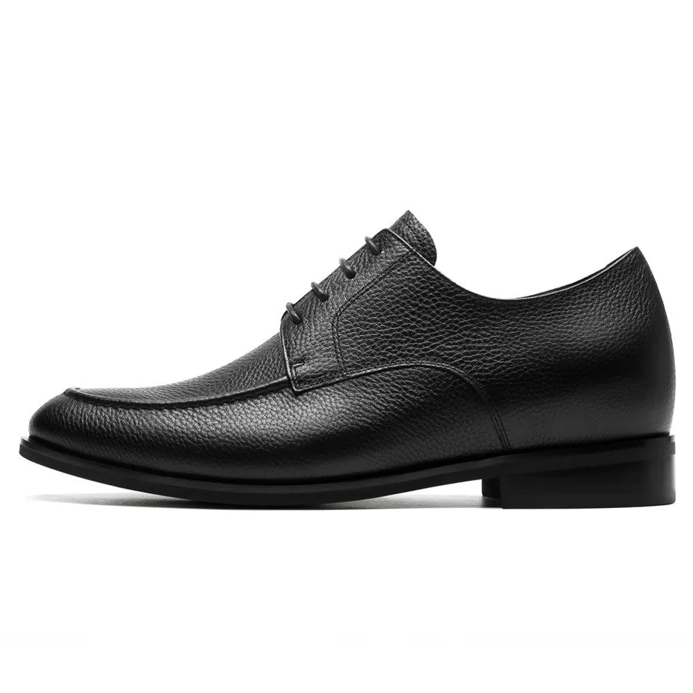 6 CM / 2.36 Inches CMR CHAMARIPA Black Derby Elevator Shoes - Stylish Height-Increasing Men's Footwear with a 6cm Lift