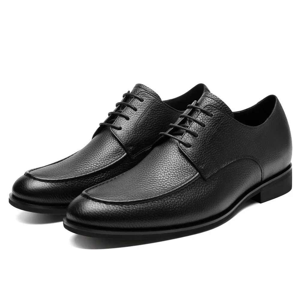 6 CM / 2.36 Inches CMR CHAMARIPA Black Derby Elevator Shoes - Stylish Height-Increasing Men's Footwear with a 6cm Lift