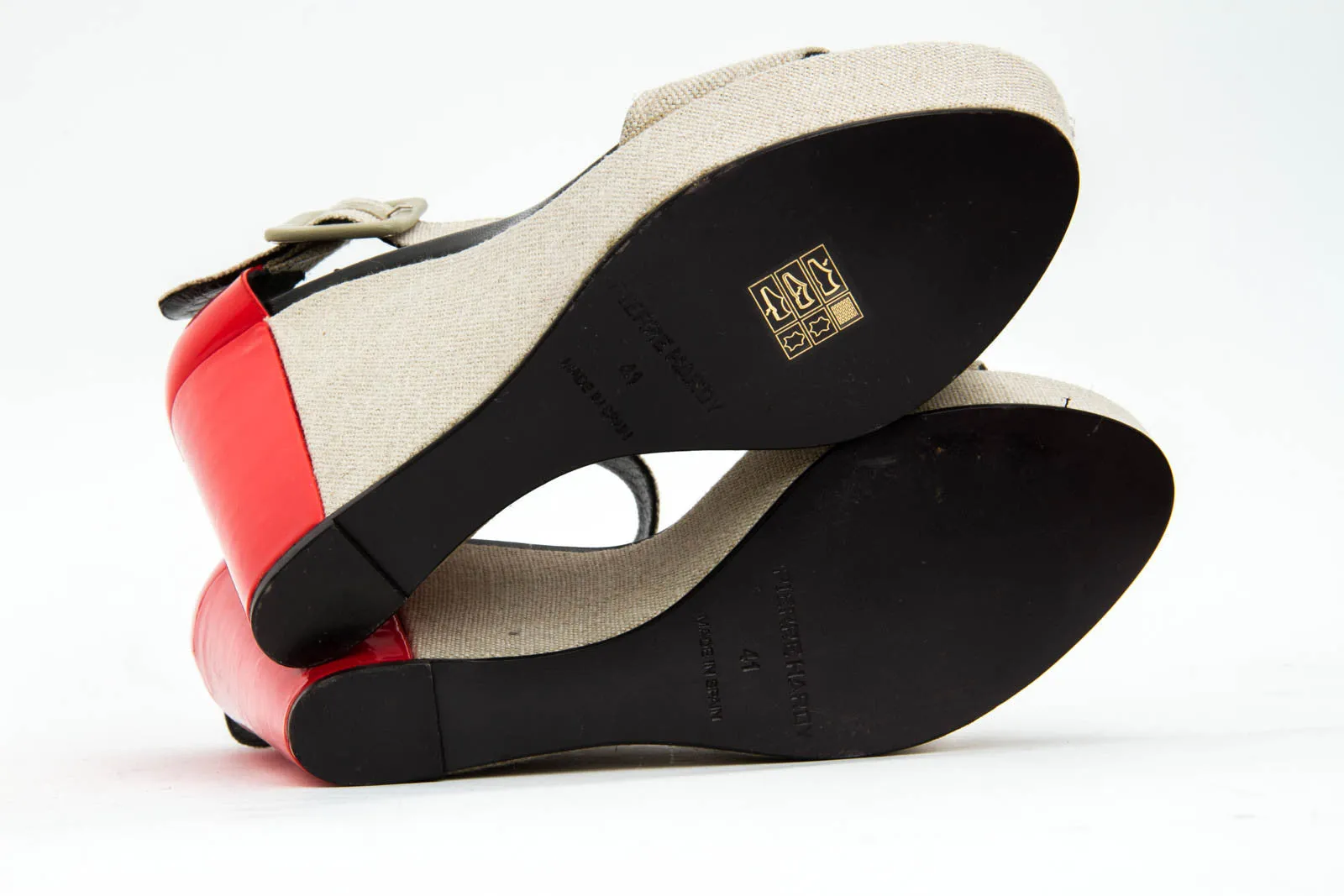 CANVAS PATENT WEDGES