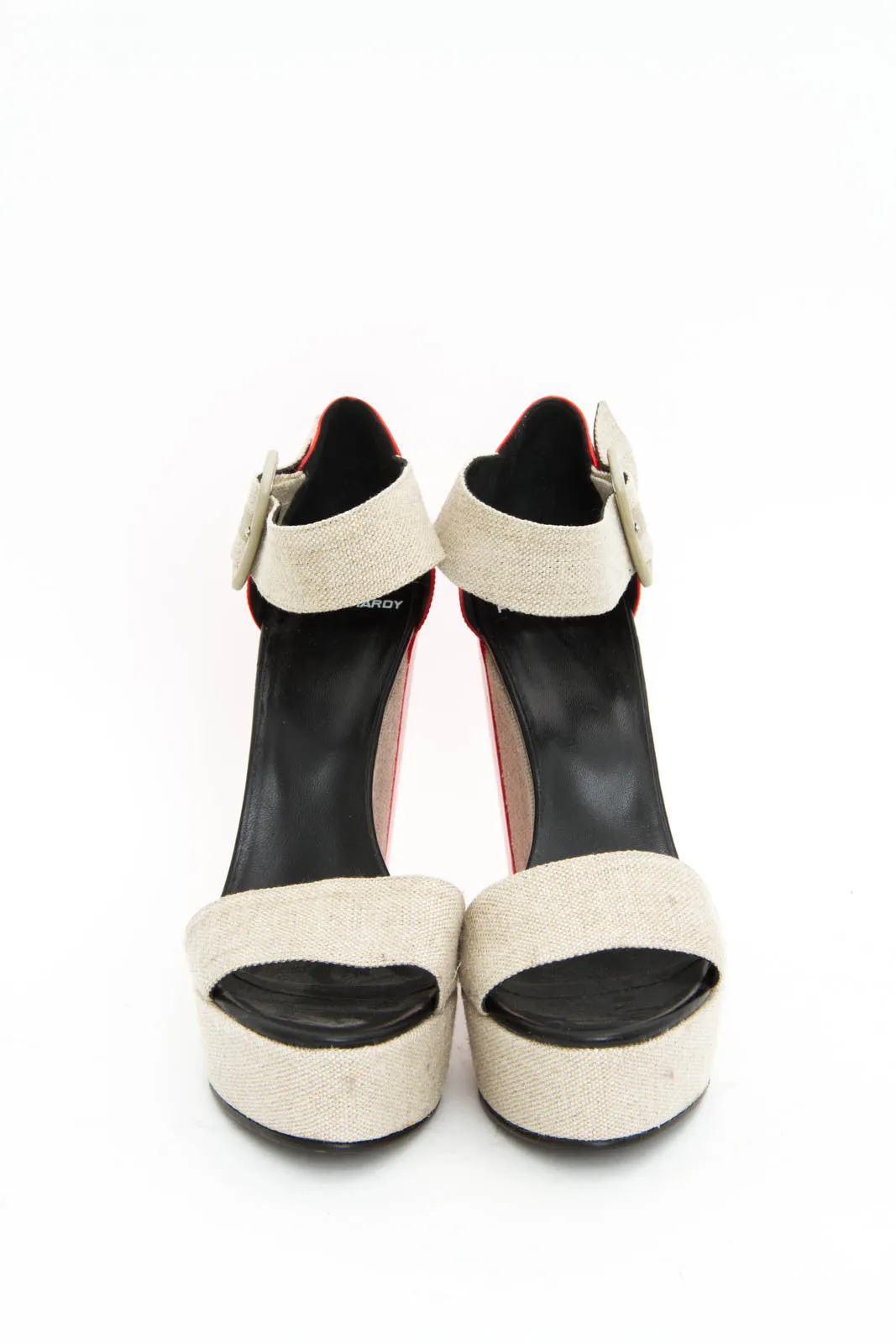 CANVAS PATENT WEDGES