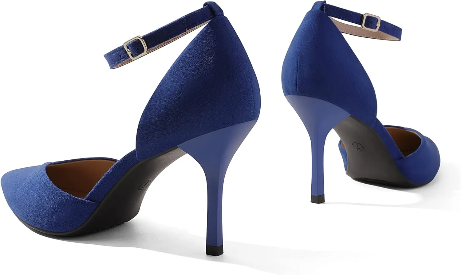 DREAM PAIRS Womens High Heels Strappy Closed Toe Stiletto Ankle Strap Pointed Toe D'Orsay Heel Dress Wedding Party Pumps Shoes