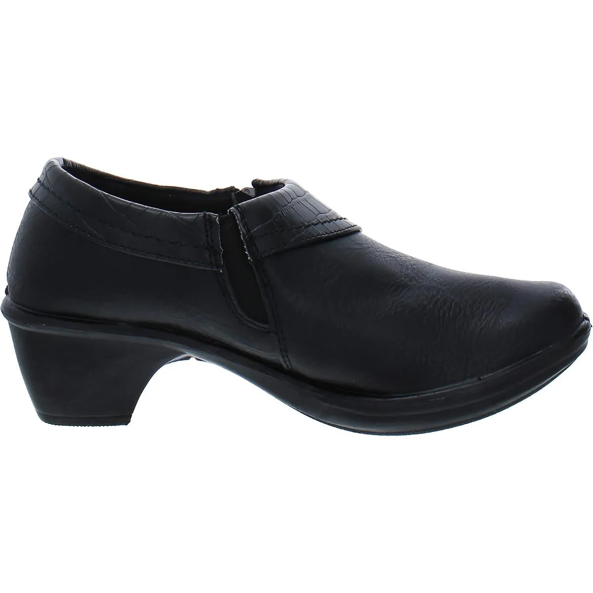 Easy Street Womens Darcy Faux Leather Animal Print Clogs