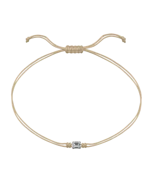 Emerald Diamond String Of Love - 14K White Gold