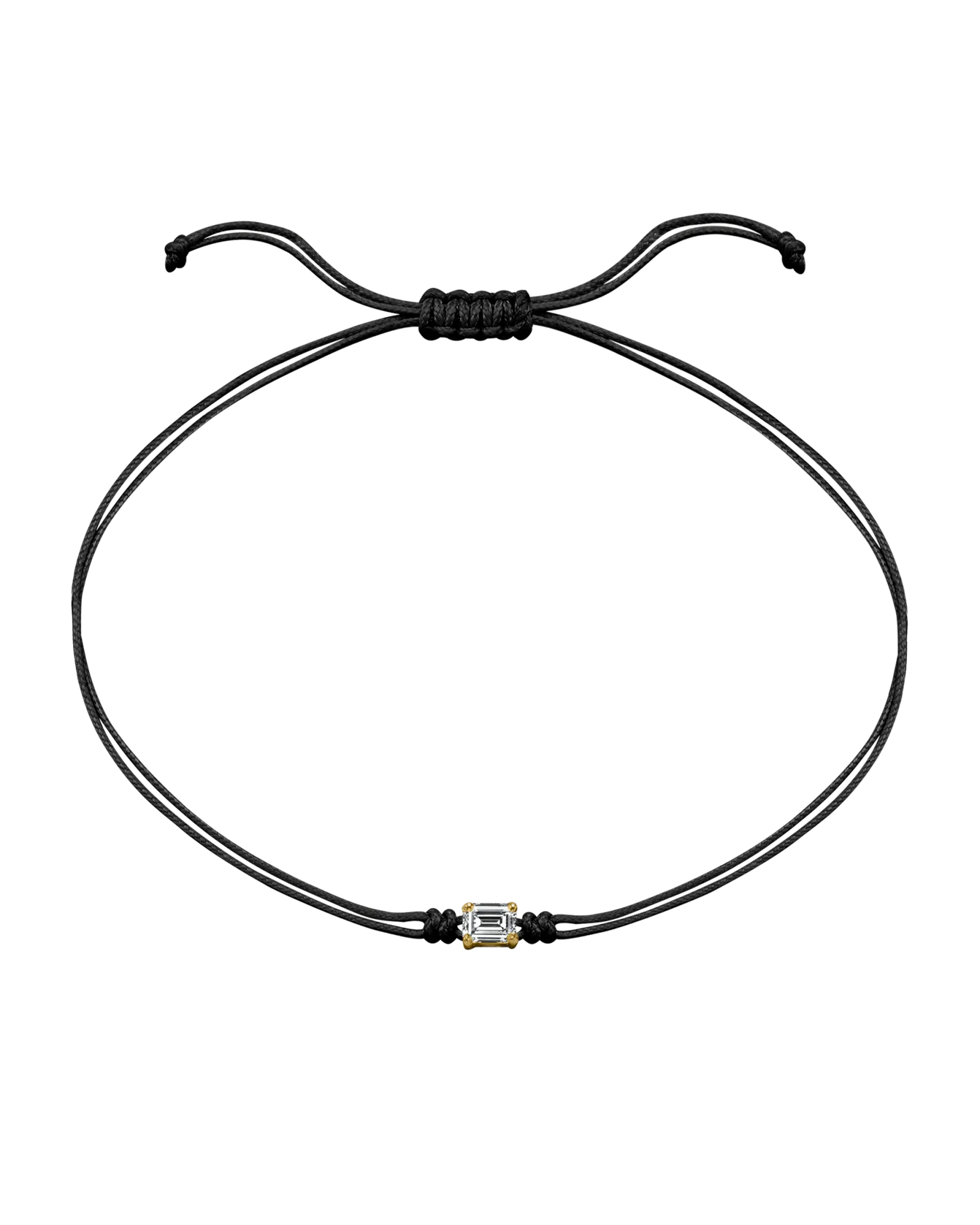 Emerald Diamond String Of Love - 14K Yellow Gold