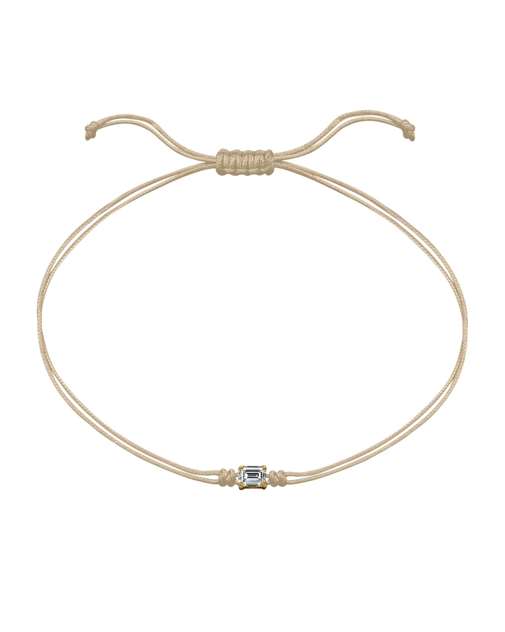 Emerald Diamond String Of Love - 14K Yellow Gold