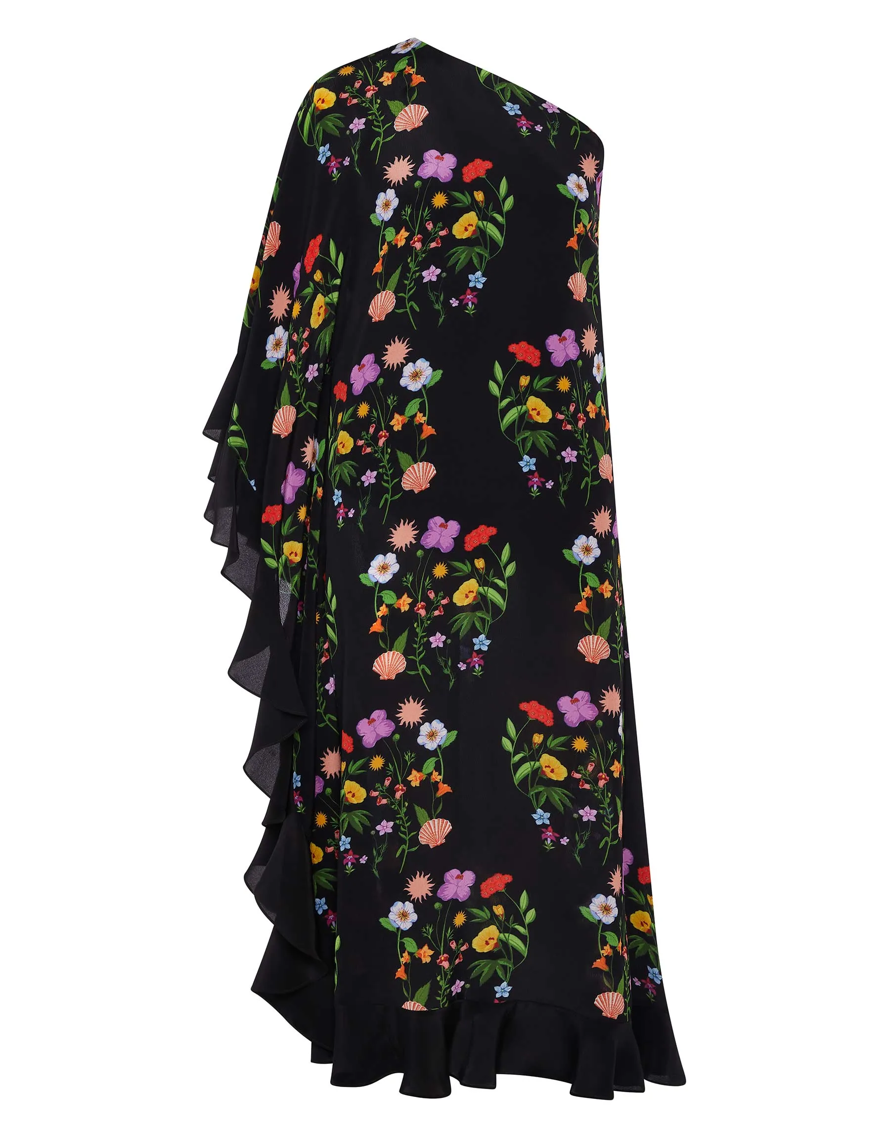 Ginger Crepe Midi Dress - Terrazzo Flower Black - SALE