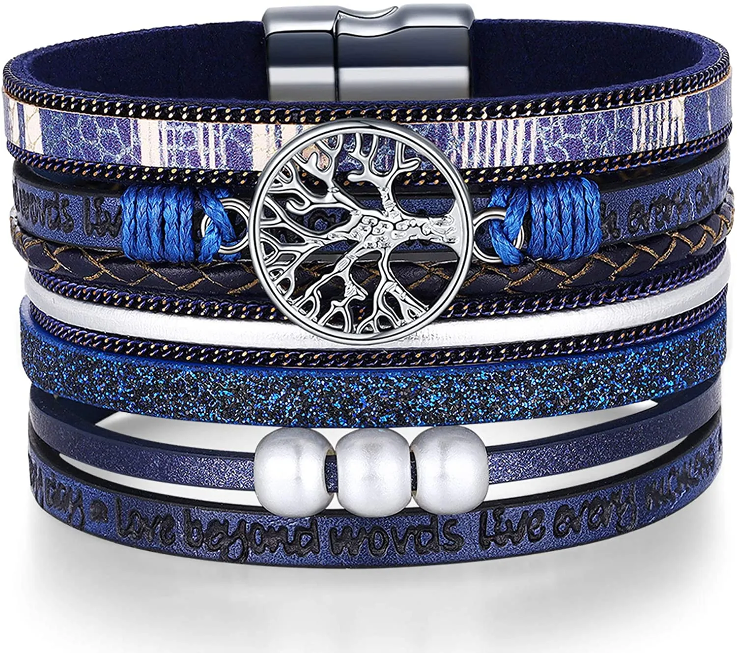 Inspirational Tree of Life Leather Bracelet