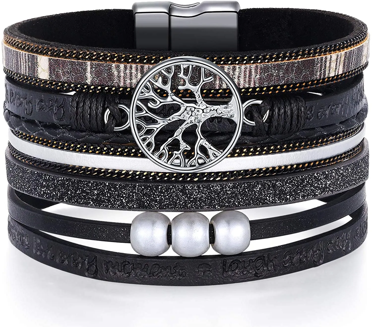 Inspirational Tree of Life Leather Bracelet