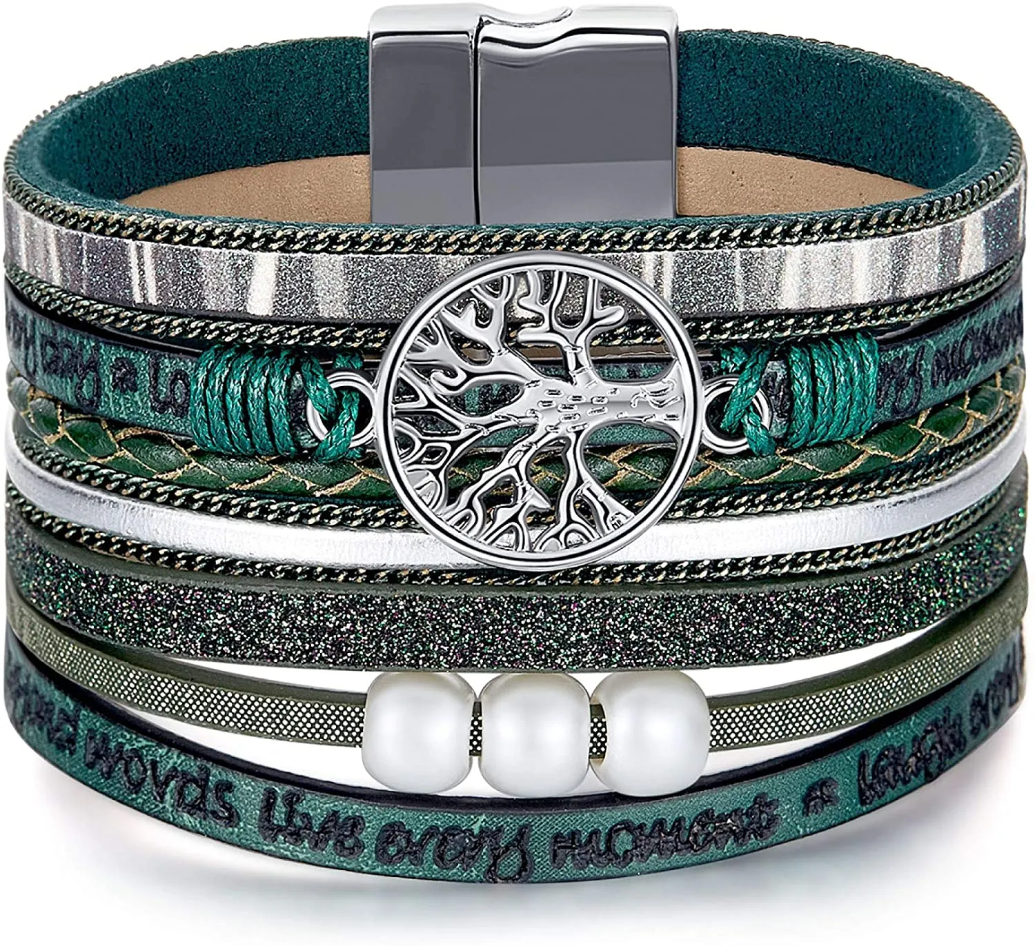 Inspirational Tree of Life Leather Bracelet