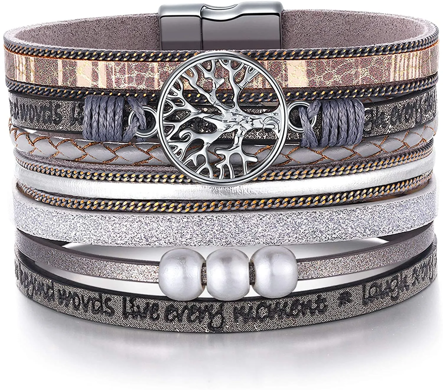 Inspirational Tree of Life Leather Bracelet