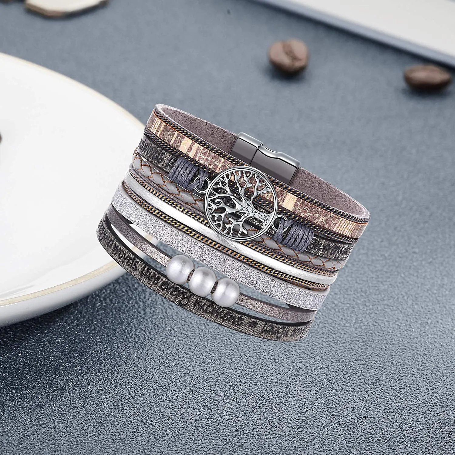 Inspirational Tree of Life Leather Bracelet