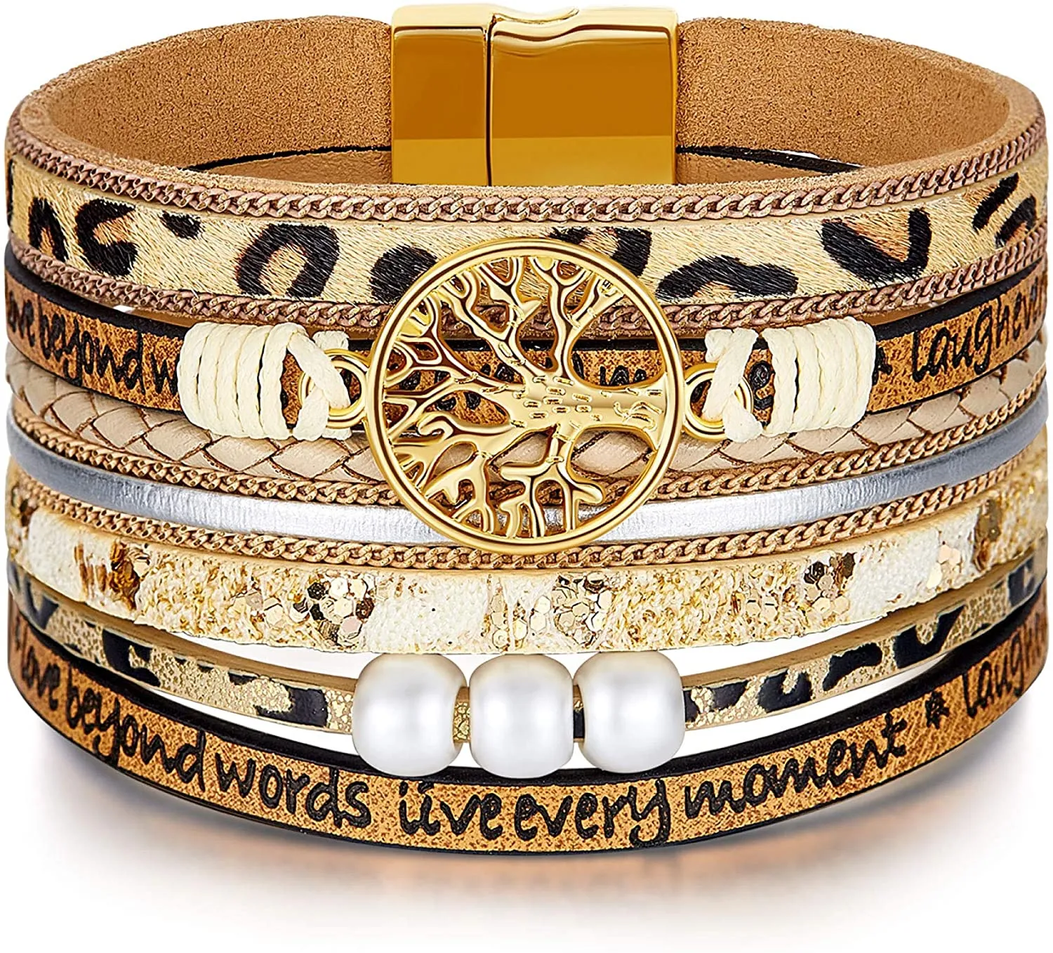 Inspirational Tree of Life Leather Bracelet