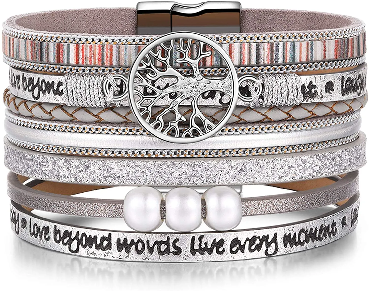 Inspirational Tree of Life Leather Bracelet