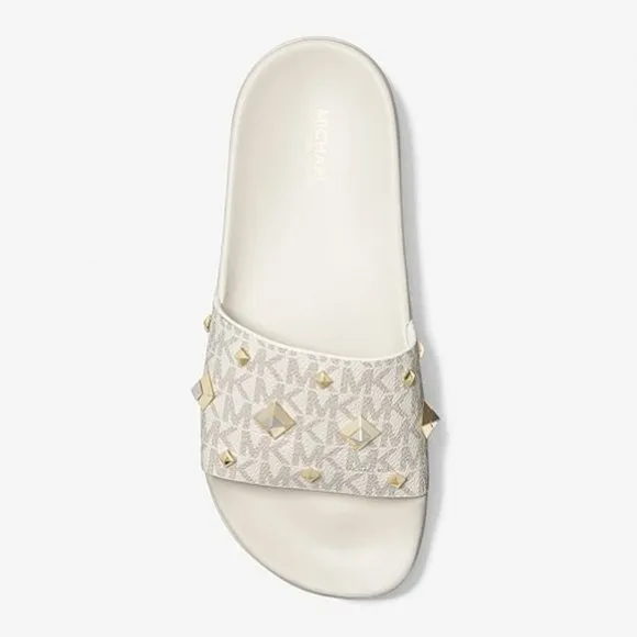 MICHAEL MICHAEL KORS Tyra Studded Logo Slide Sandal