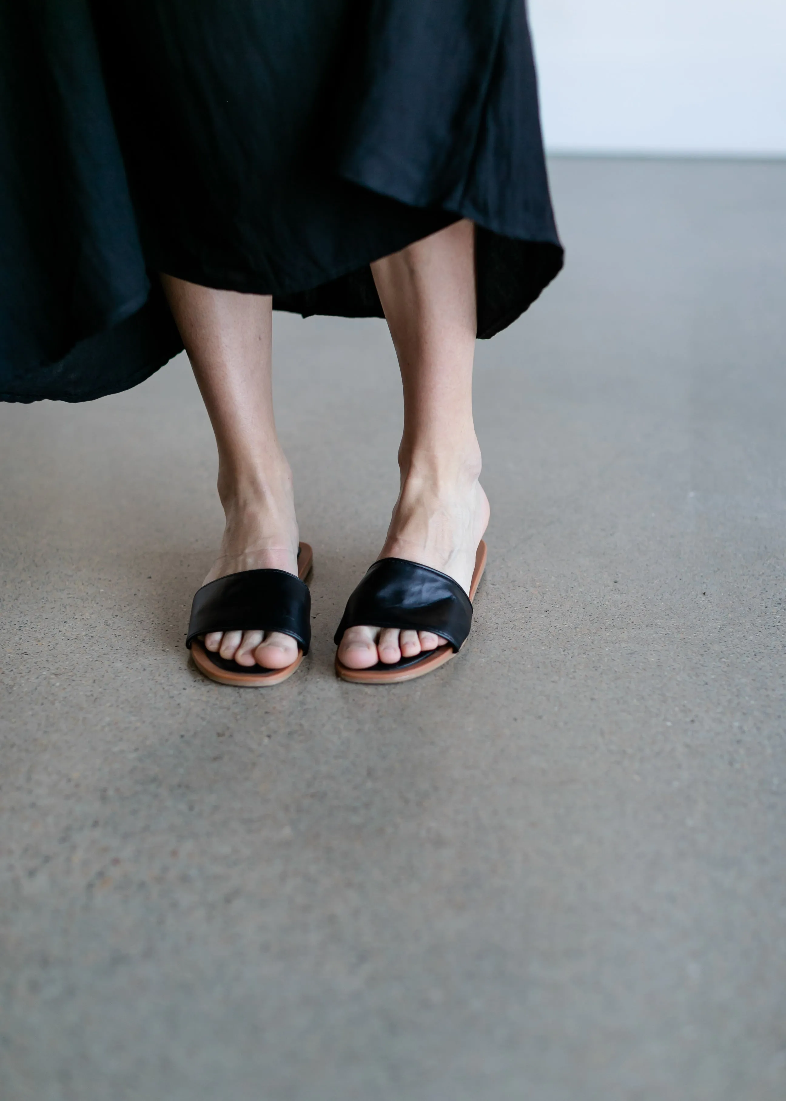 Modern Square Toe One Band Slides - FINAL SALE
