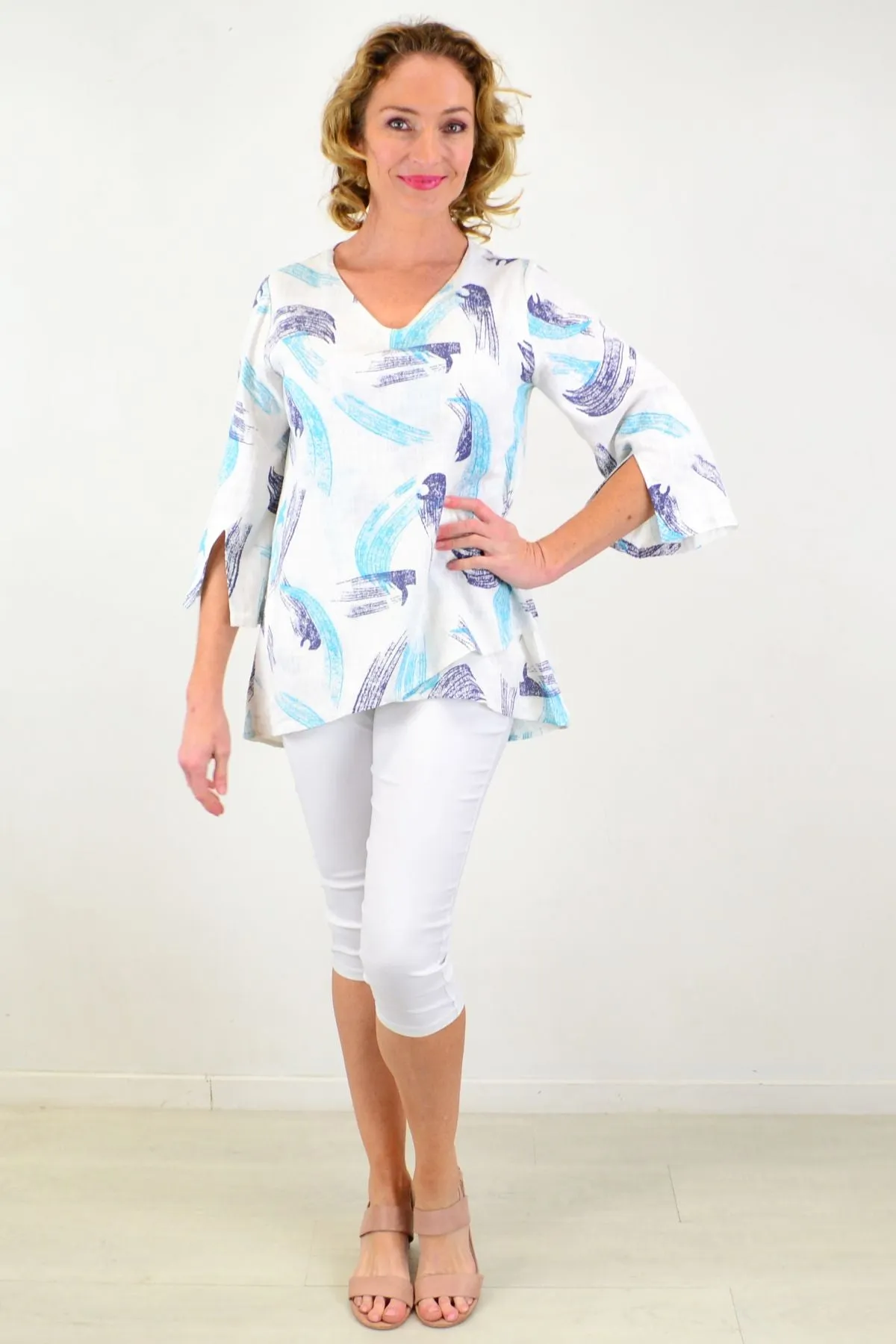 Ocean Canvas Linen Cotton Tunic Top