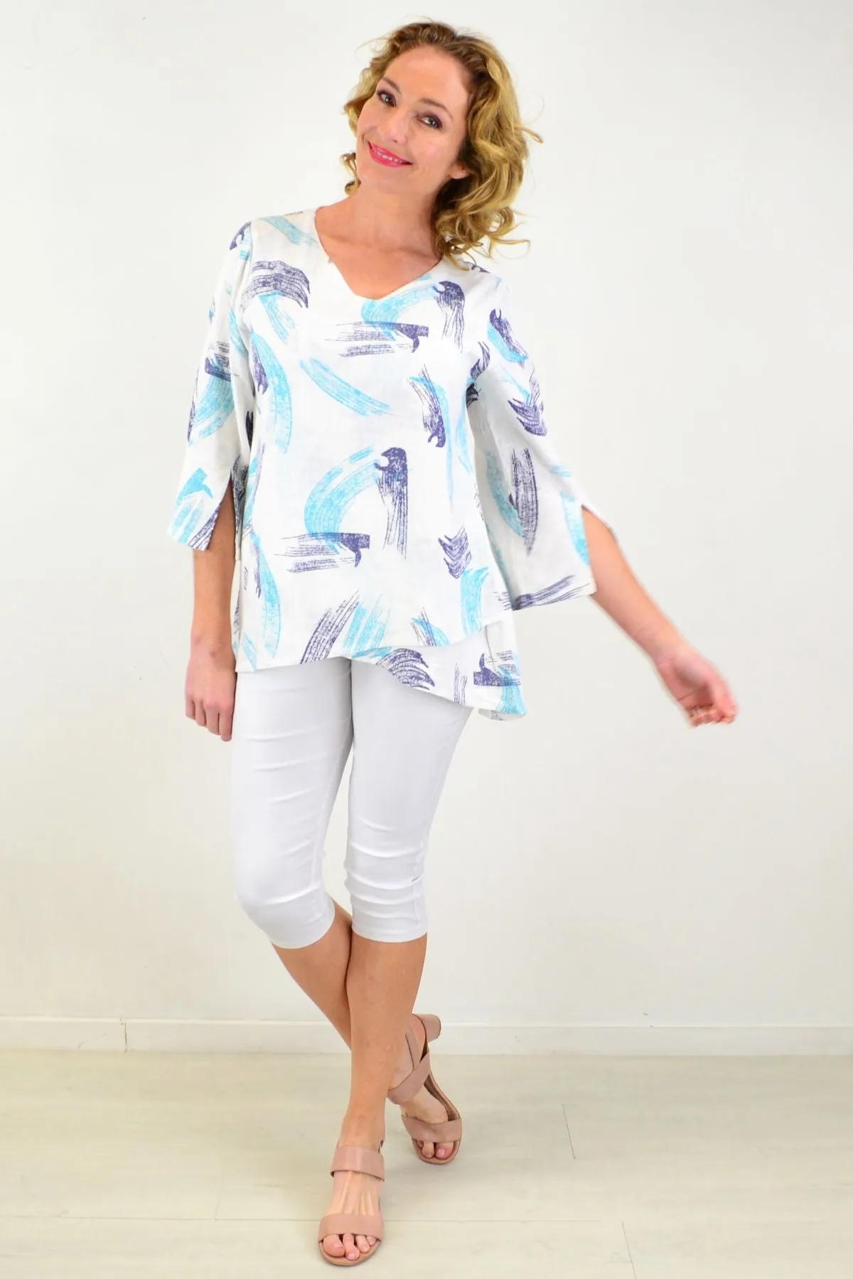 Ocean Canvas Linen Cotton Tunic Top