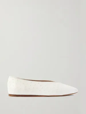 Regency ostrich-effect leather ballet flats