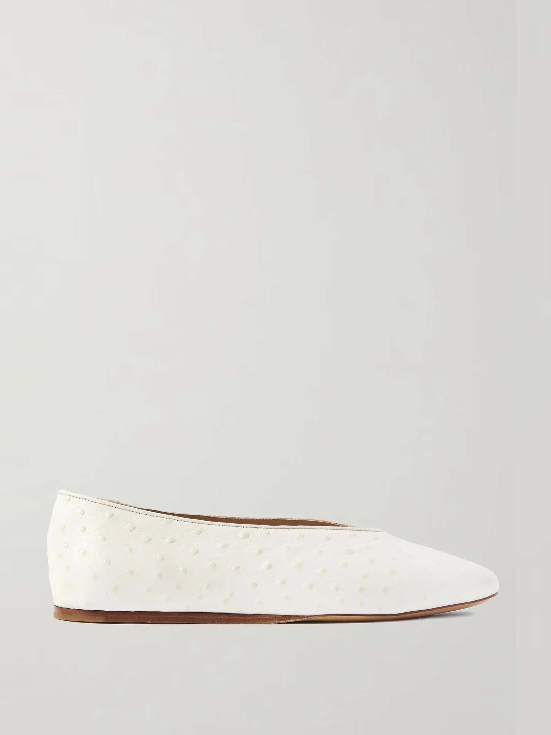 Regency ostrich-effect leather ballet flats