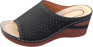 Sandals for Women Wedge Shoes Comfortable Orthopedic Sandals Womens Dressy Summer Low Heel Slides Casual Slip On Walking Wedges