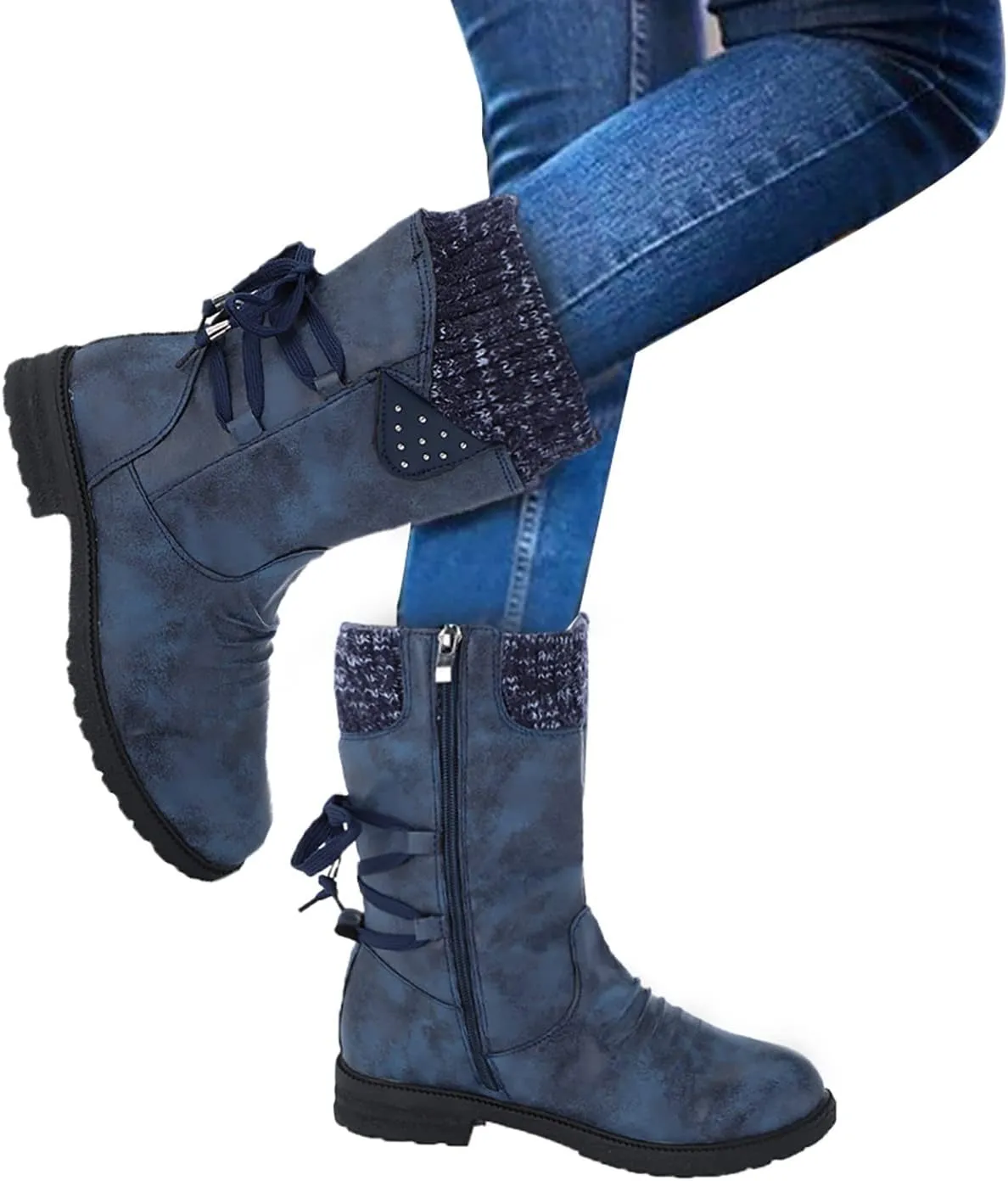 Short Winter Boots for Women Puffer Snow Boots for Women Size 9 Winter Boots Women Size 8 Womens Ankle Boots Low Heel Waterproof Winter Boot for Women Lightweight