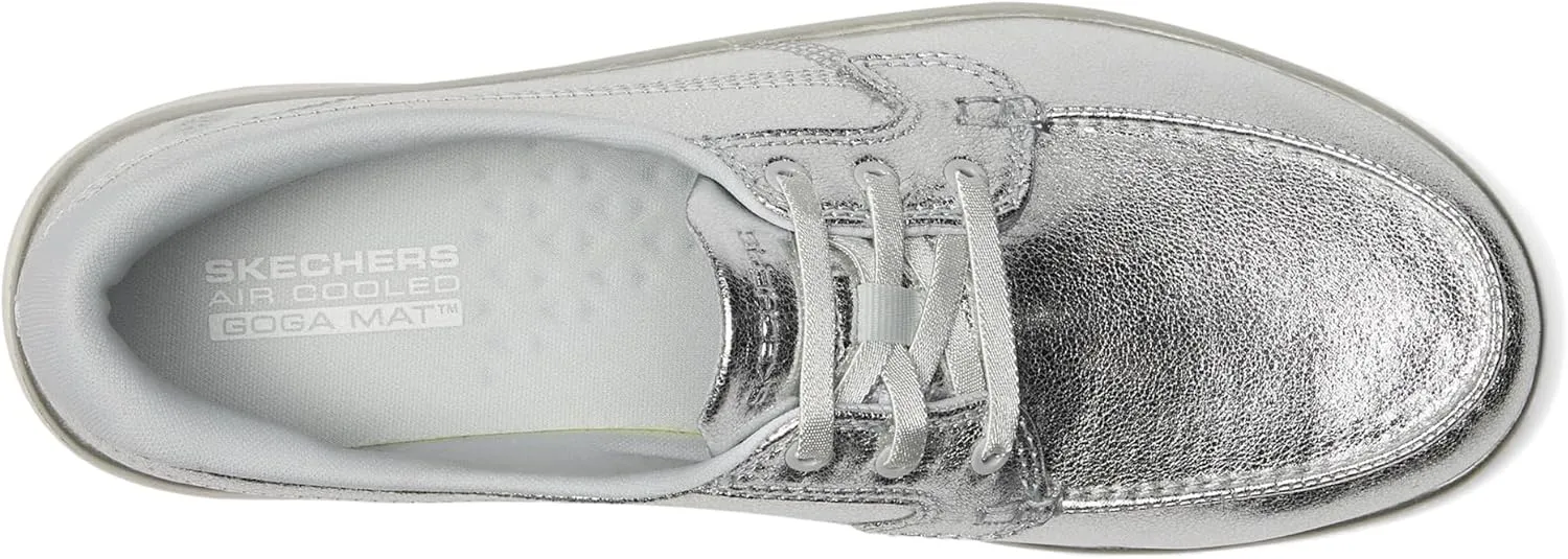 SKECHERS Women's On-The-go Flex Radiant Metallic Canvas Boat Shoe