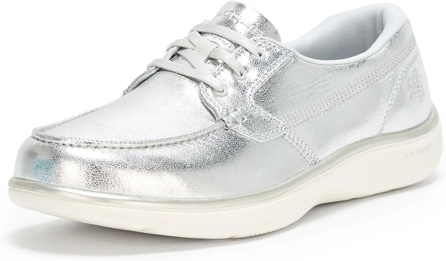 SKECHERS Women's On-The-go Flex Radiant Metallic Canvas Boat Shoe