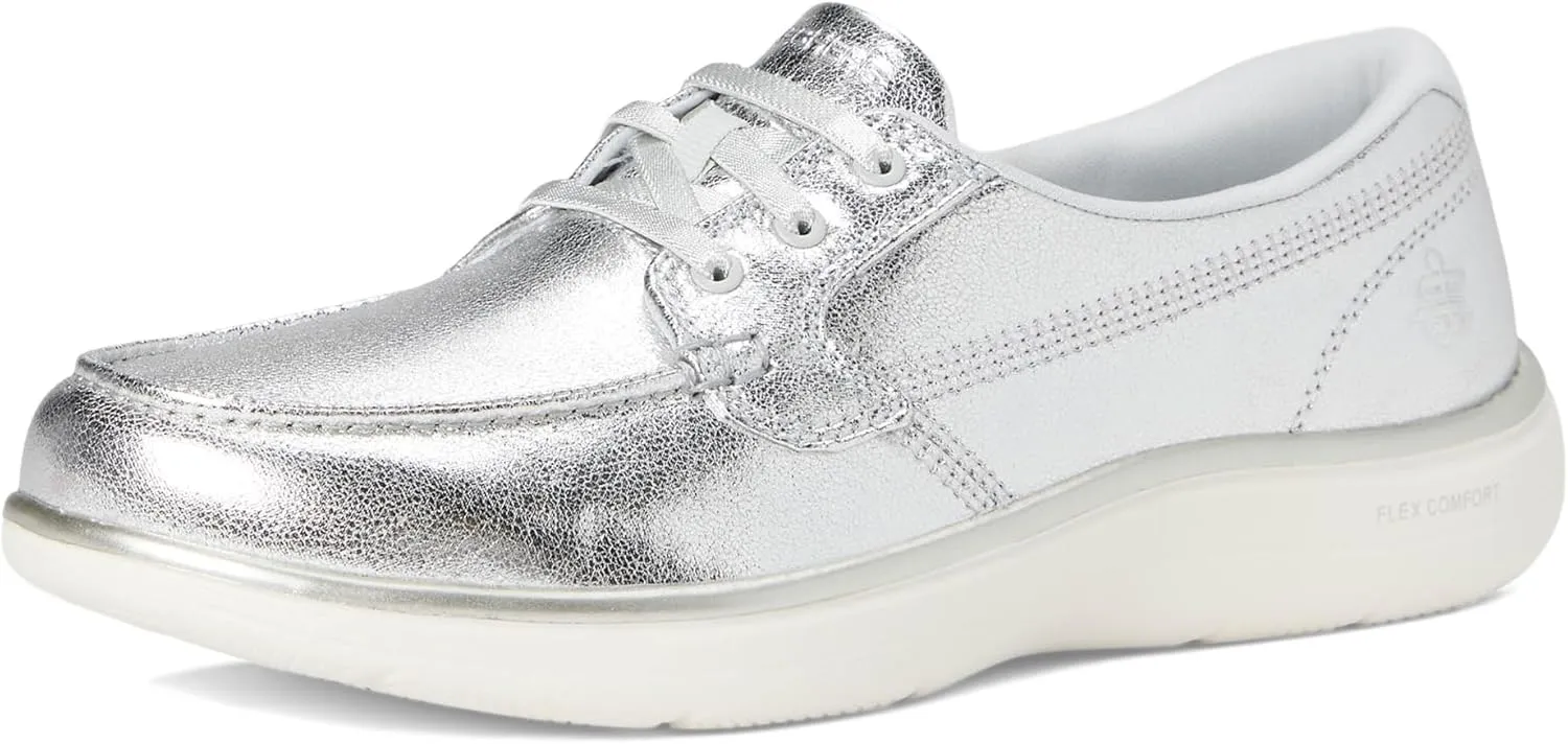 SKECHERS Women's On-The-go Flex Radiant Metallic Canvas Boat Shoe