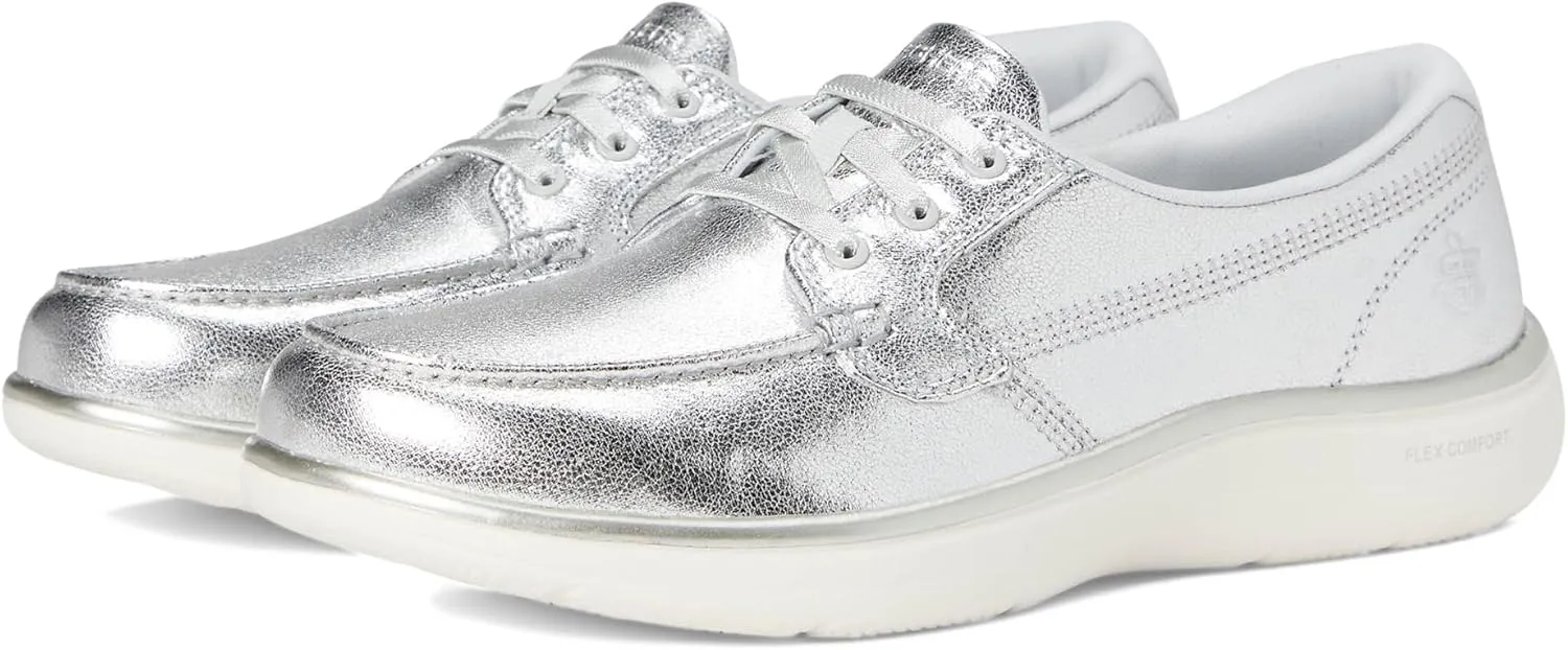 SKECHERS Women's On-The-go Flex Radiant Metallic Canvas Boat Shoe
