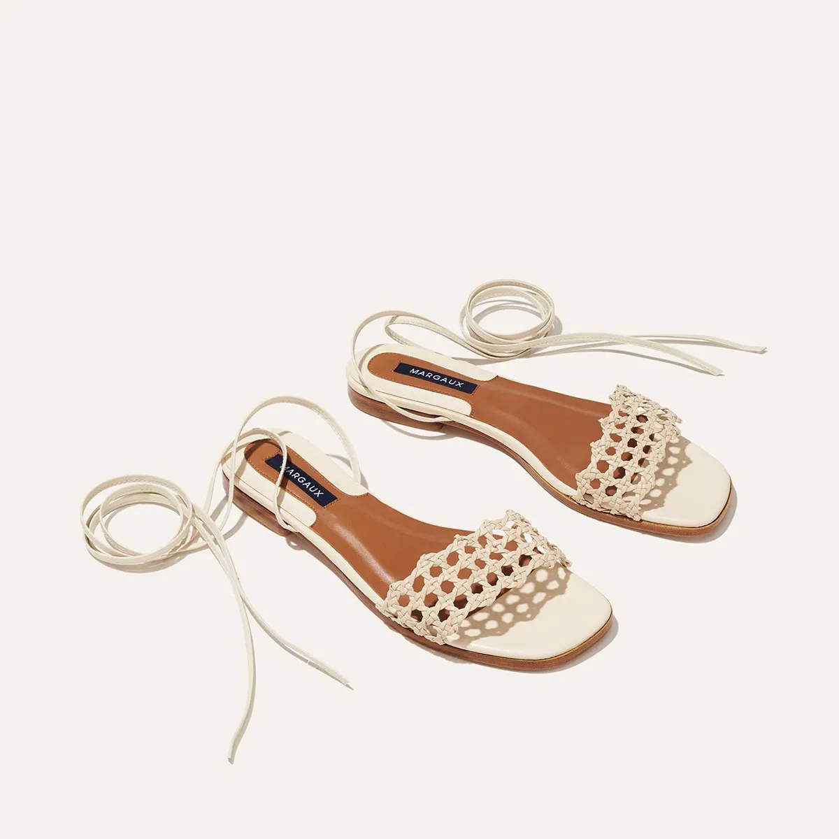 The Soleil Sandal - Ecru Leather