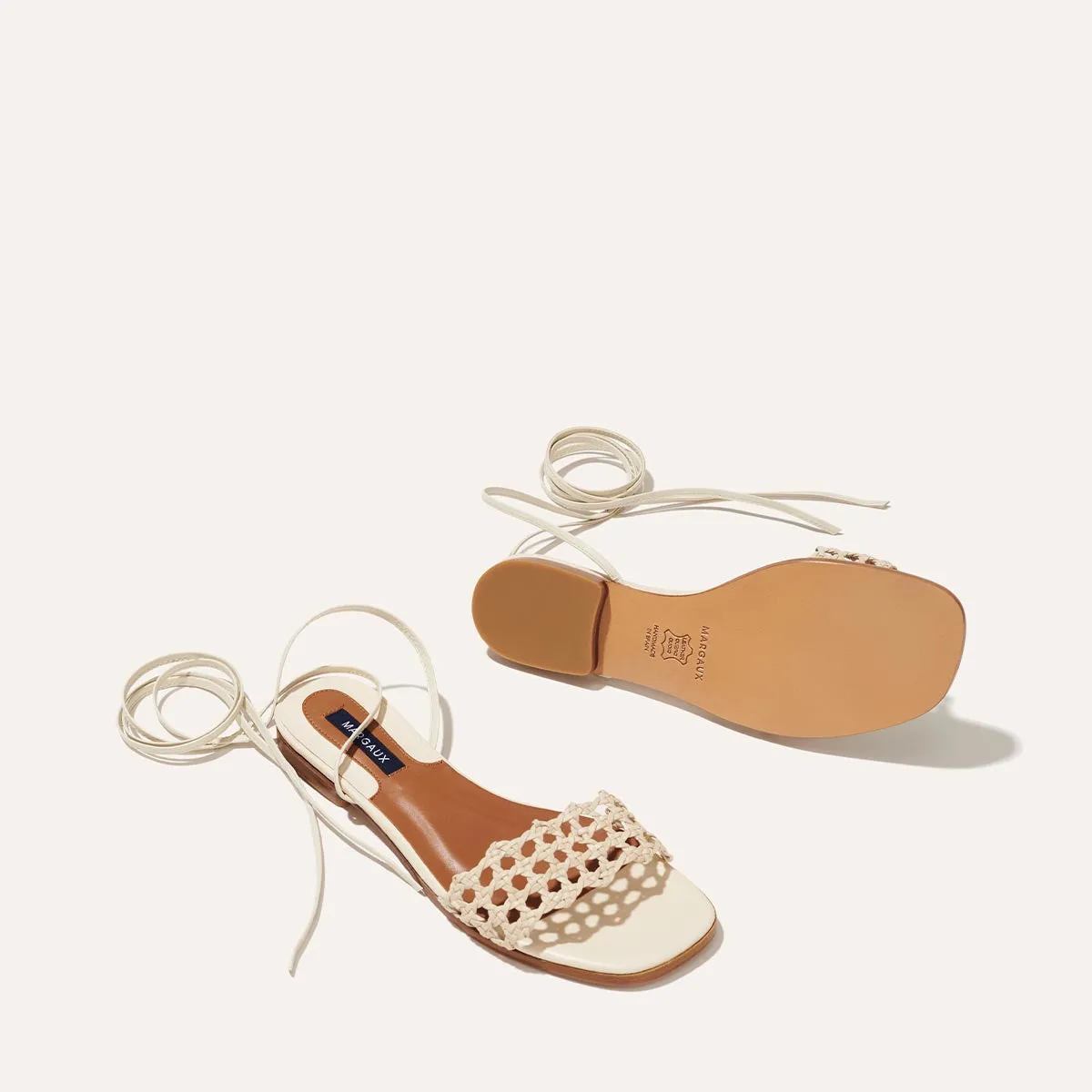 The Soleil Sandal - Ecru Leather