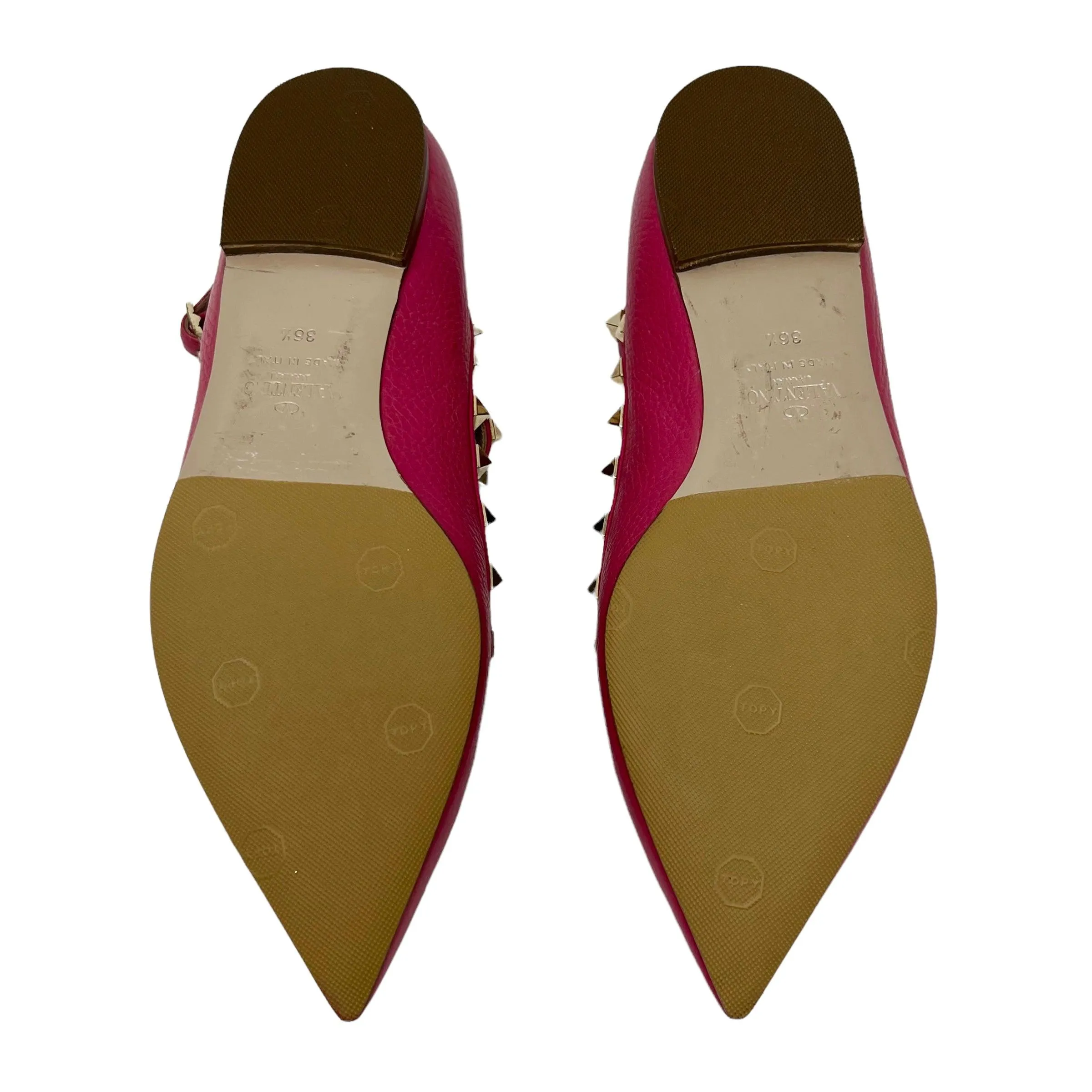 Valentino Pink Rockstud Caged Flats 36