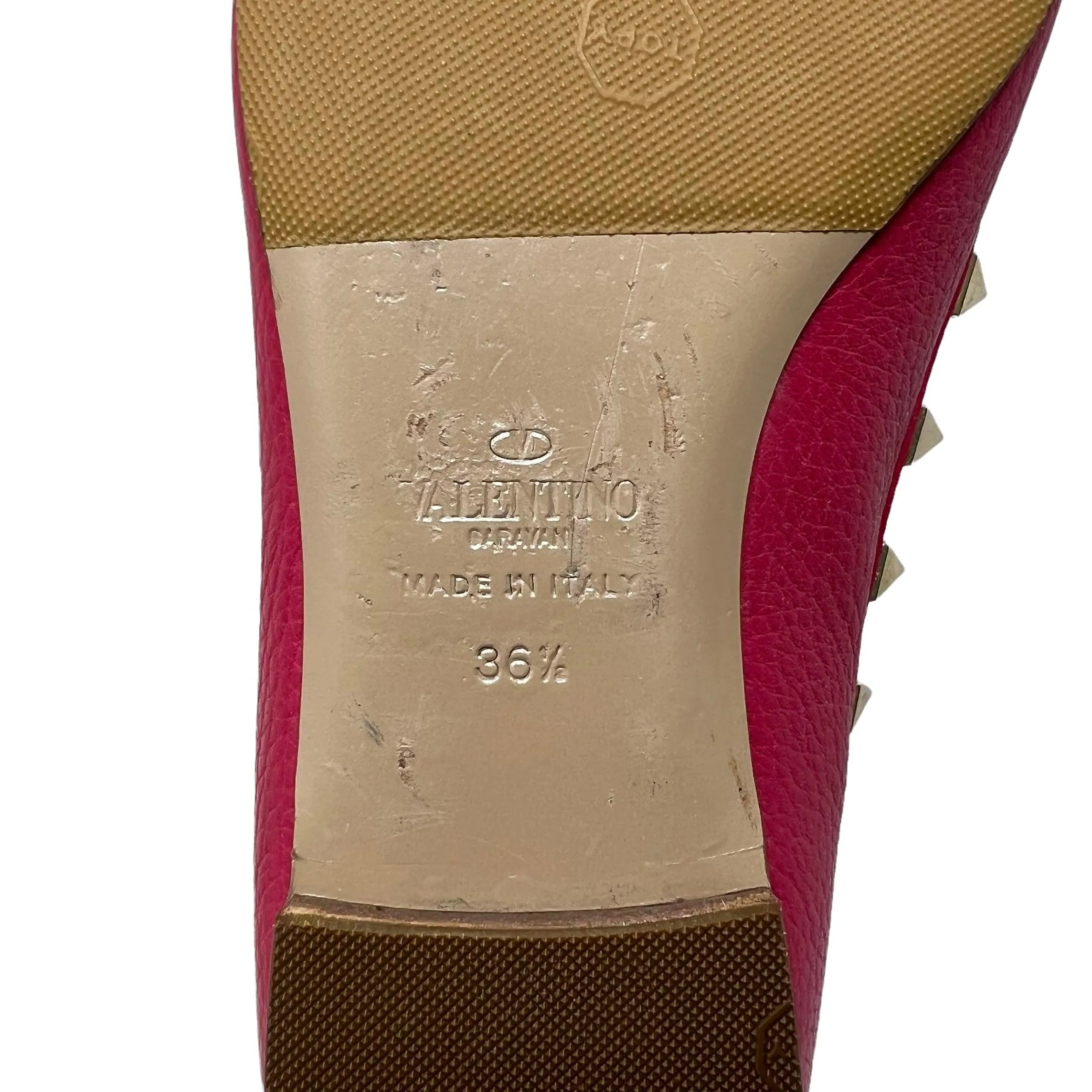 Valentino Pink Rockstud Caged Flats 36