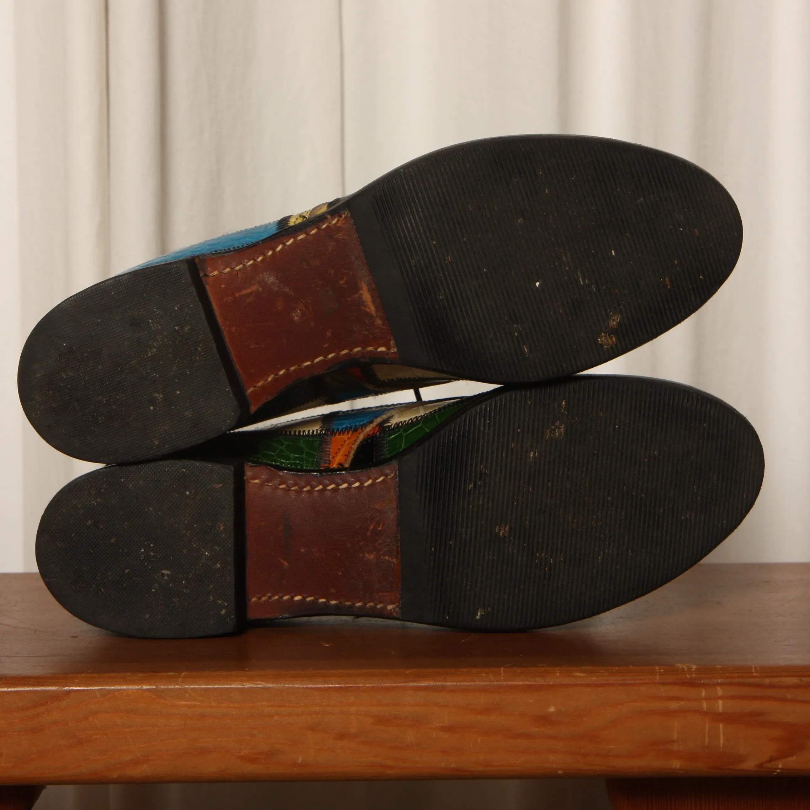 Vintage 60's Patchwork Leather Oxfords