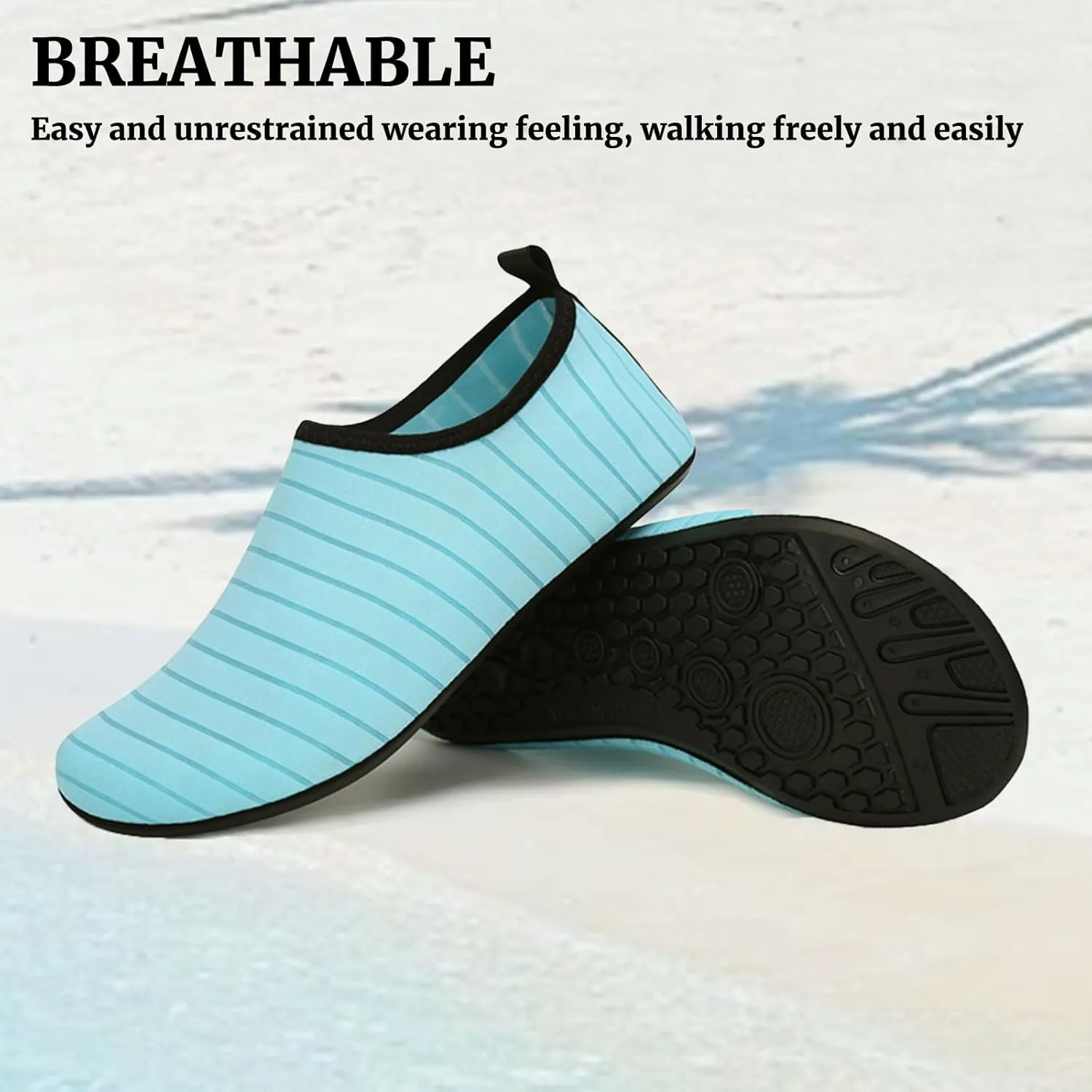 Water Sports Shoes Barefoot Quick-Dry Aqua Yoga Socks Slip-On for Men Women Swim Beach Barefoot Slip-on Wide Toe Box Sneakers Hiking Athletic Outdoor Shoes for Pool Surf Walk Breathable Soft Unisex