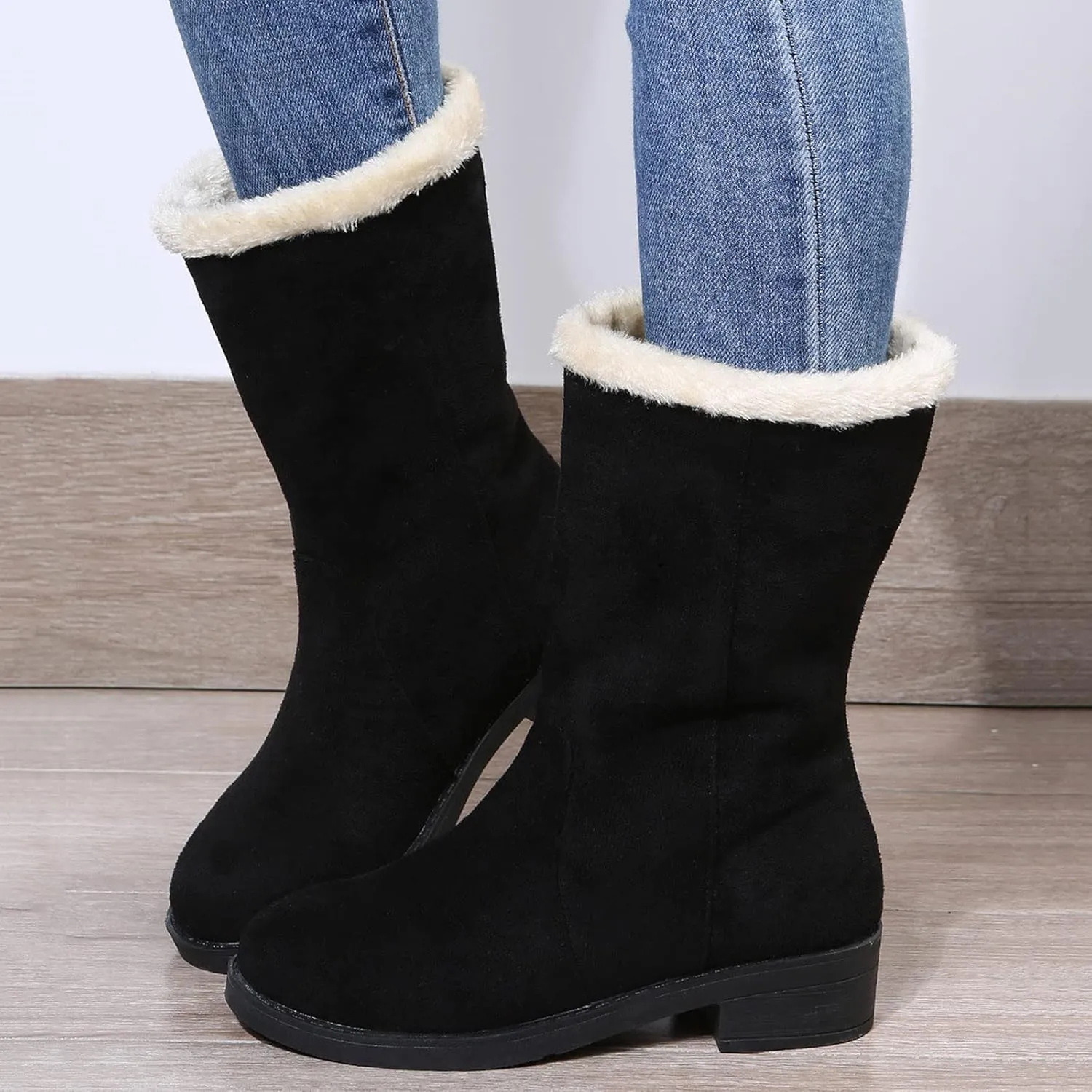 Winter Ankle Boots for Women Waterproof Snow Wide Width Snow Boot Women Warm Winter Boots Women Short Winter Boots Womens Size 8.5 Botas De Invierno Para Mujer Con Peluche