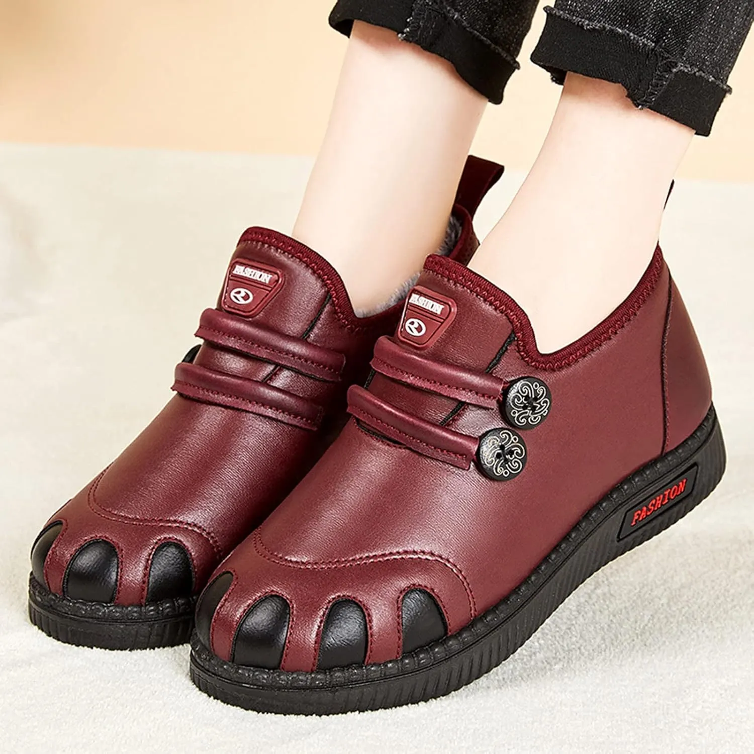 Women's Ankle Snow Boots Snow Boot Women Women's Winter Fur Boots Size 12 Wide Width Warm Winter Boots for Women Waterproof Botas Para El FrO De Dama
