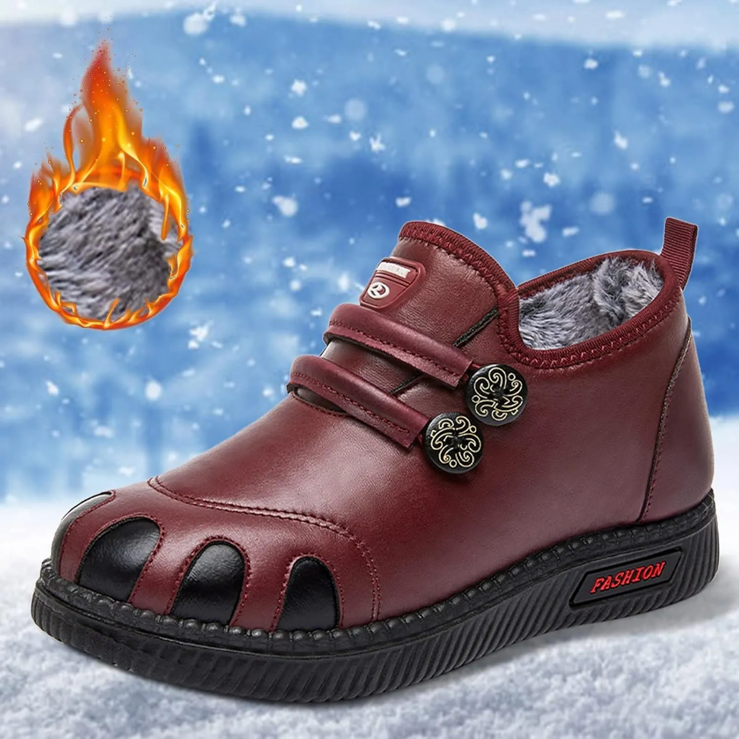 Women's Ankle Snow Boots Snow Boot Women Women's Winter Fur Boots Size 12 Wide Width Warm Winter Boots for Women Waterproof Botas Para El FrO De Dama