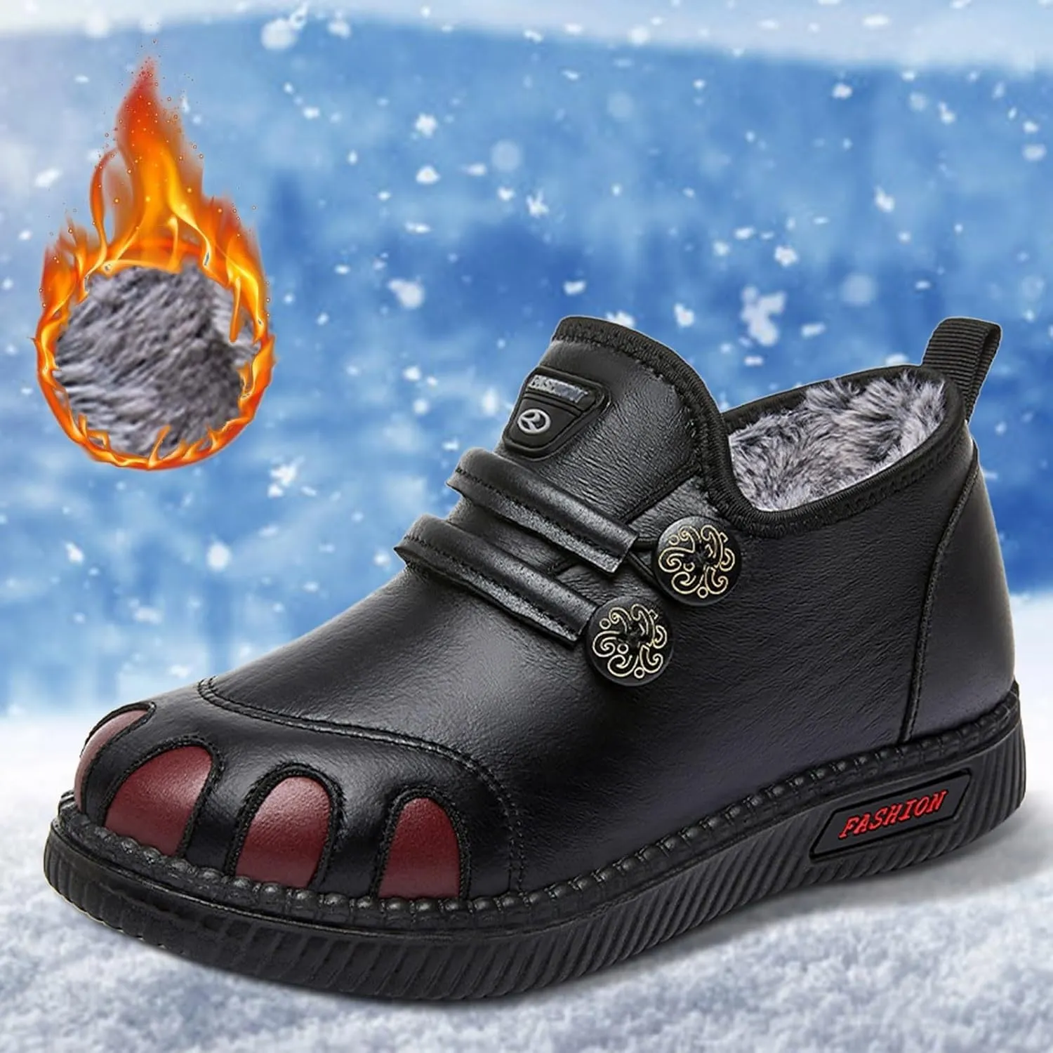 Women's Ankle Snow Boots Snow Boot Women Women's Winter Fur Boots Size 12 Wide Width Warm Winter Boots for Women Waterproof Botas Para El FrO De Dama