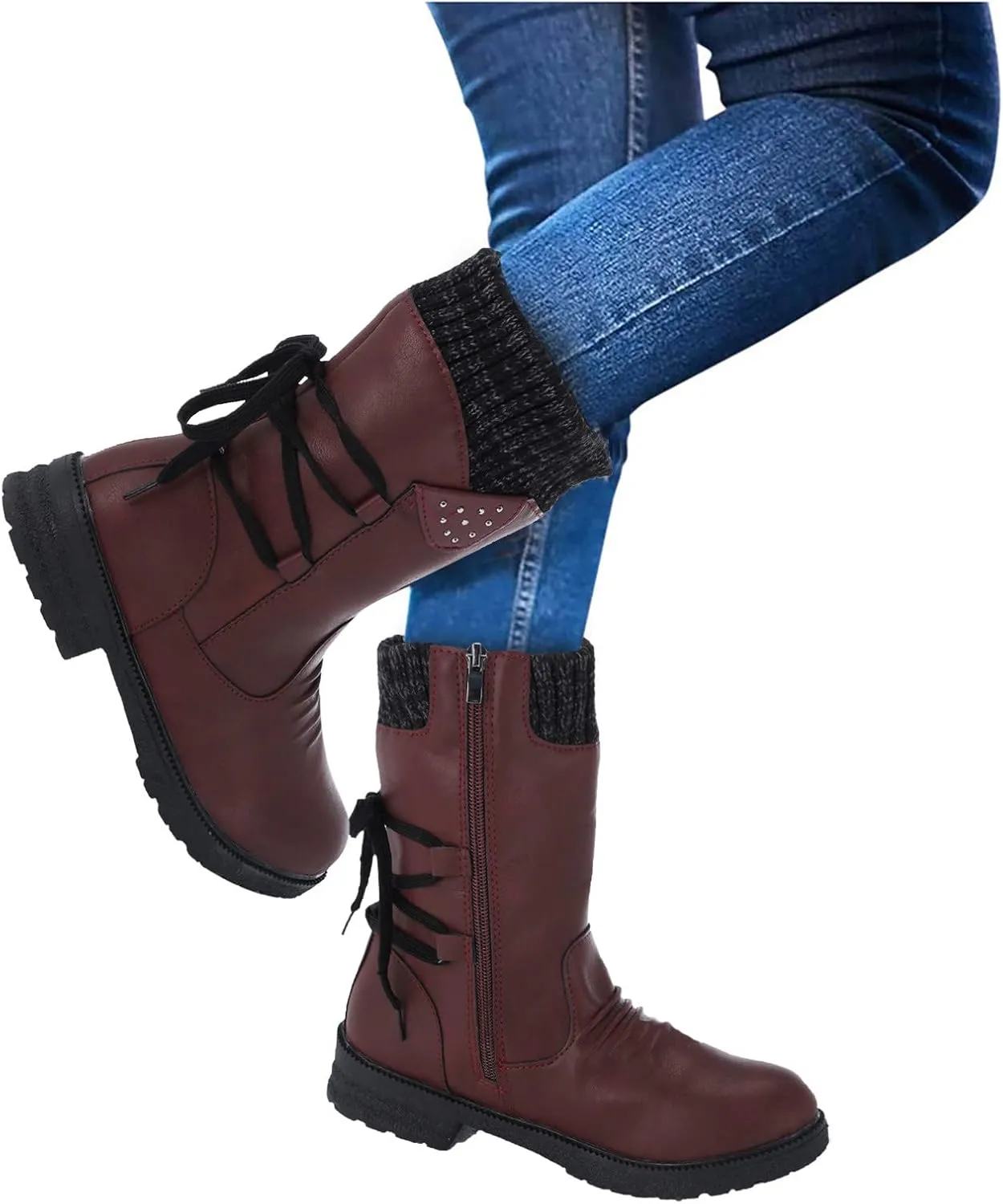 Women's Snow Boots Waterproof Insulated Blue Women's Waterproof Winter Snow Boots Waterproof Snow Boots Women Pull on Women's Winter Boots Black Size 9 Womens Socks Thermal Hiking Winter Boot Warm