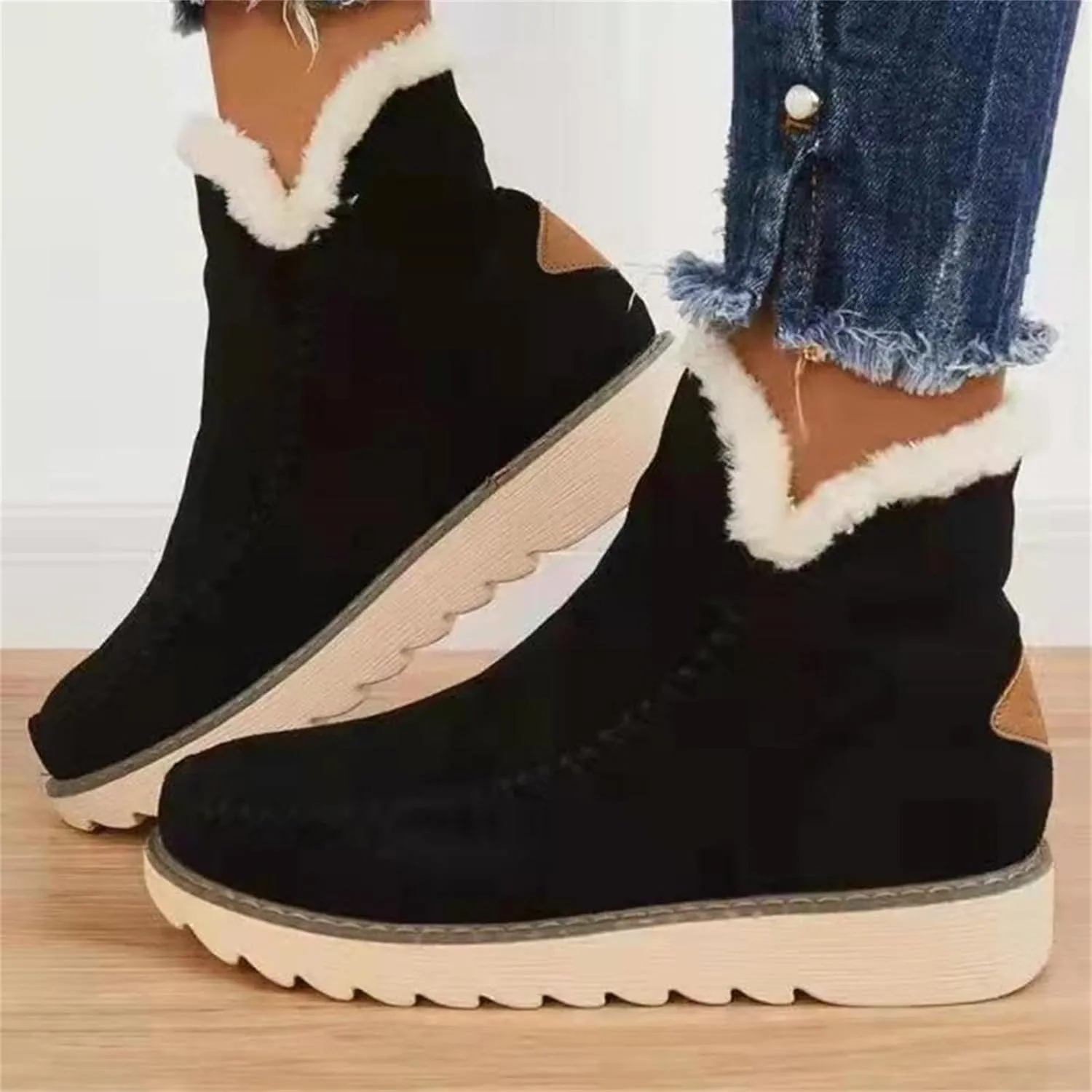 Women's Wide Calf Wide Width Snow Boots Waterproof Winter Boots for Women Lightweight Womens Winter Boots Wide Toe Womens Tall Rubber Boots Waterproof Winter Boot for Women 2023 Trendy
