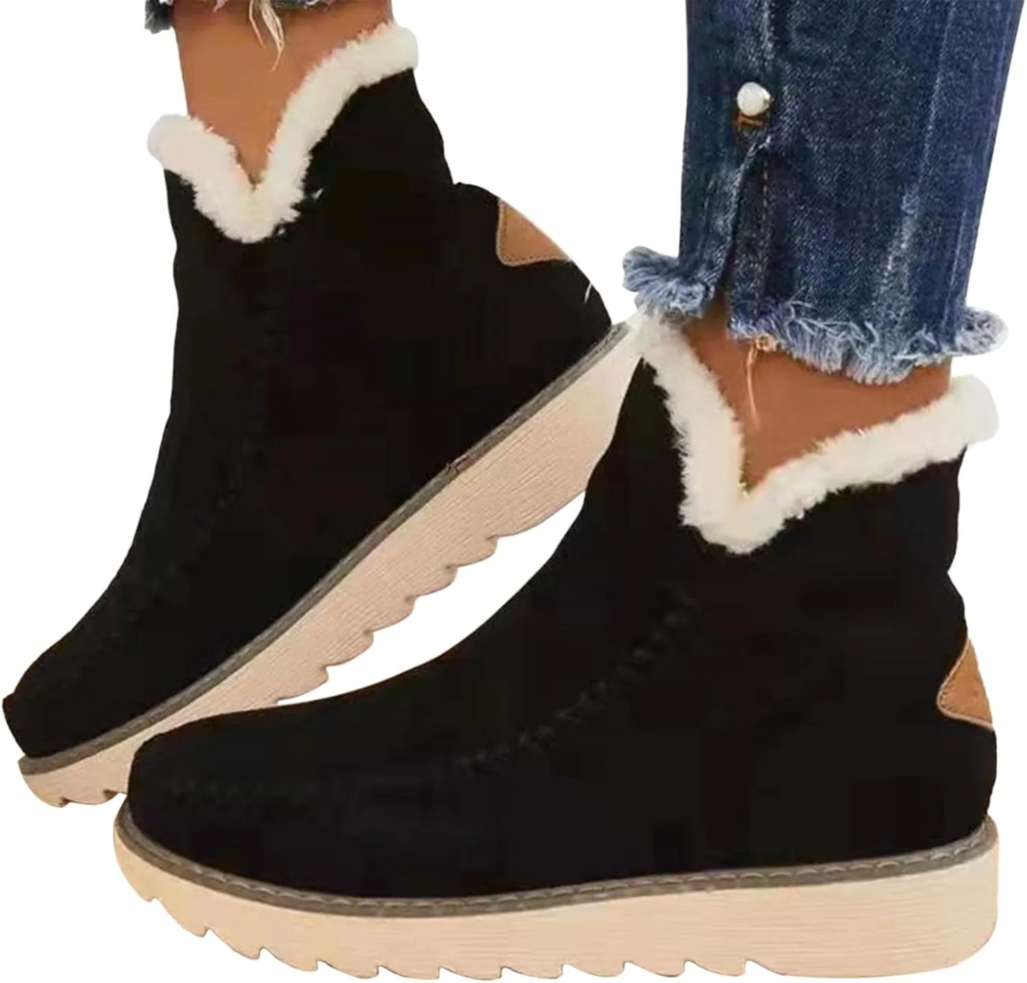 Women's Wide Calf Wide Width Snow Boots Waterproof Winter Boots for Women Lightweight Womens Winter Boots Wide Toe Womens Tall Rubber Boots Waterproof Winter Boot for Women 2023 Trendy
